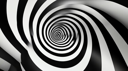 Obraz premium Highcontrast black and white geometric spiral pattern, bold and eyecatching
