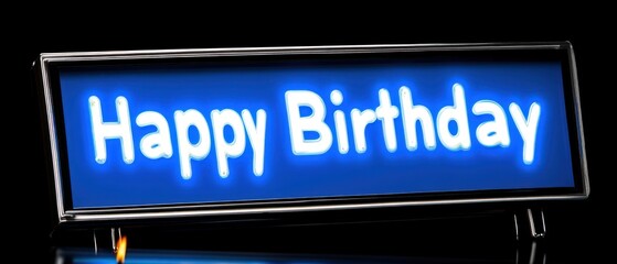 Obraz premium A Glowing Neon Sign Displays a Birthday Greeting Message Clearly