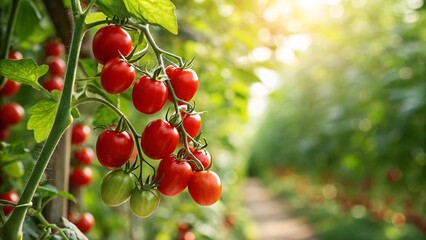 Fresh Vine-Ripened Tomatoes – Organic Farming Close-Up