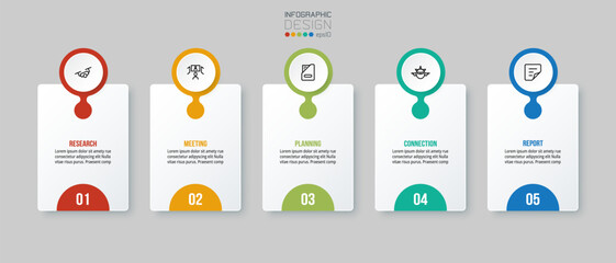 Infographic template business concept with step.
