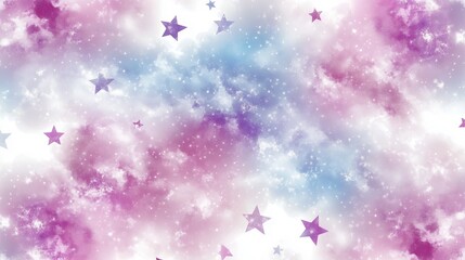 Pastel Galaxy Background with Stars and Clouds &ndash; Ideal for Fantasy, Dreamy, and Aesthetic Design Concepts