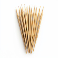 A collection of bamboo sticks perfectly arranged for creative culinary use in a minimalist setting with ample copy space for design or text overlay in a realistic photography style