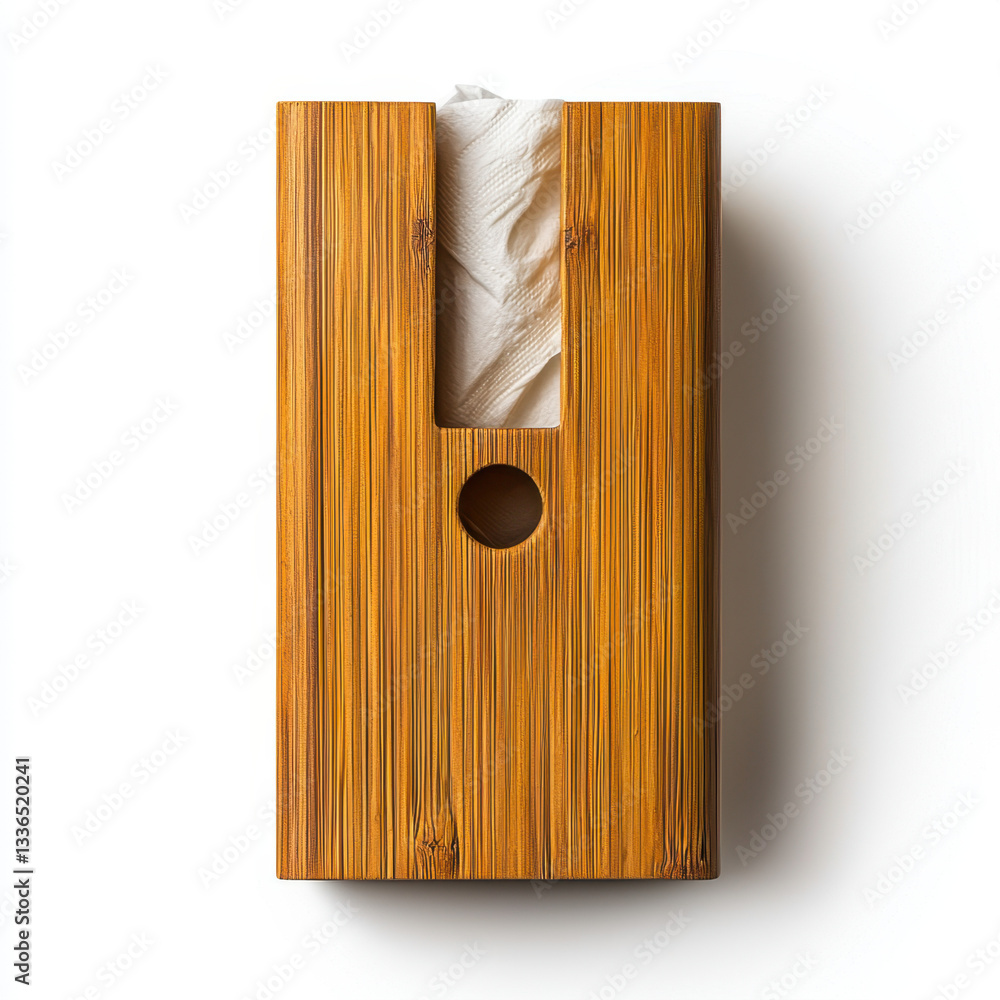 Aufkleber a simple wooden object set against a clean white background perfectly captured in a realistic photog
