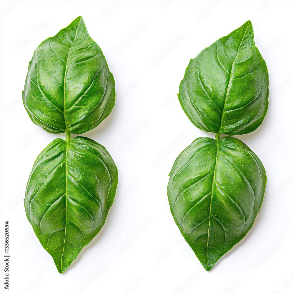 Poster fresh basil leaves displayed in realistic photography with ample copy space for text ideal for culin