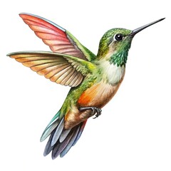 Fototapeta premium Vibrant Hummingbird Illustration – Colorful Nature Artwork