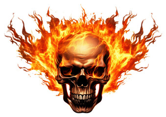 PNG Fire skull white background aggression creativity.