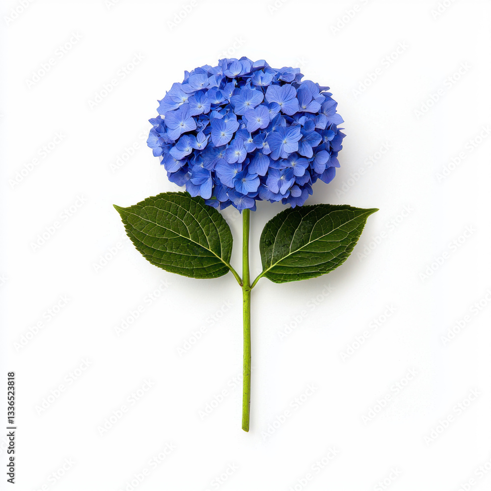 Poster stunning blue flower on a clean white background captured in realistic photography highlighting the 