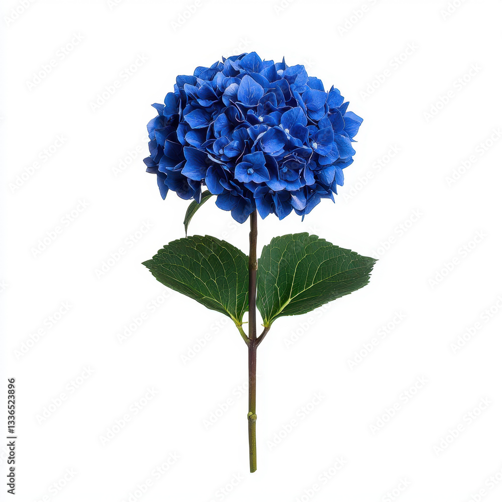 Poster captivating blue flower on a pristine white background showcased in realistic photography to emphasi