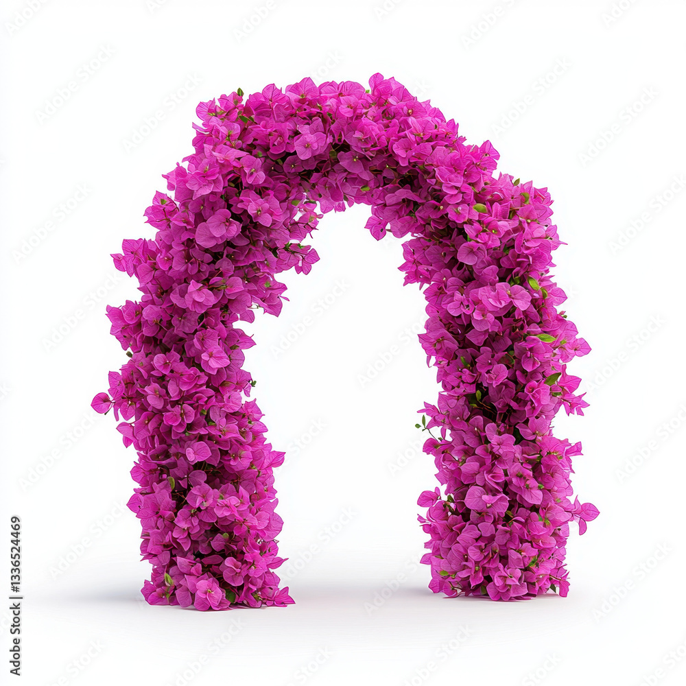 Poster breathtaking image of a pink flowered arch made of bougainvillea creating a stunning visual effect i