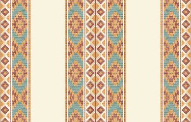 Geometric ethnic Native American tribal patterns, featuring Aztec and Navajo motifs, create a seamless decorative texture. Design for background ,curtain, carpet, clothing, wrapping, Batik.