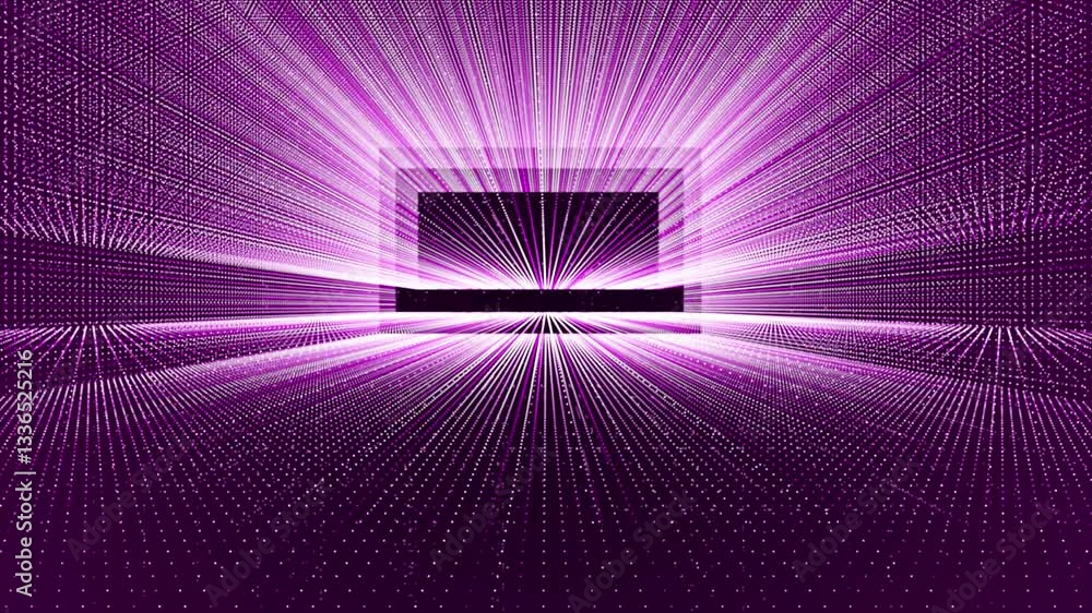Aufkleber pink color rotating circular dots with 3d depth rectangular tunnel modern design dark technological 