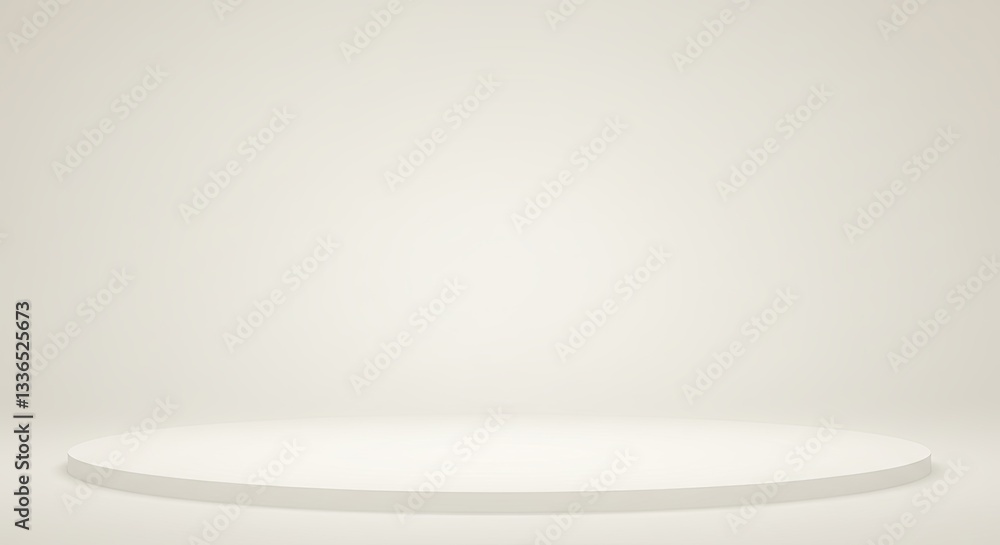 Poster a white surface with a circular shape