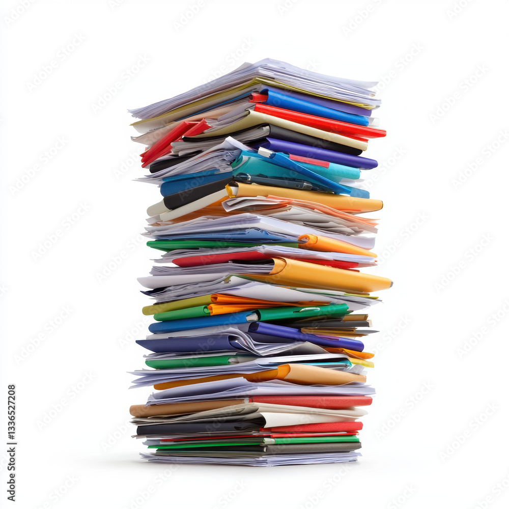 Poster a simple yet organized stack of papers highlighting essential business negotiation documents in an o