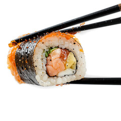 sushi with chopsticks