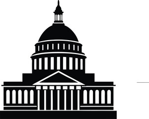 Washington Capitol Silhouette Vector Design, U.S. Capitol Icon 