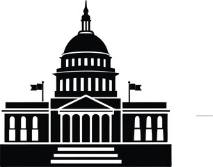 Washington Capitol Silhouette Vector Design, U.S. Capitol Icon 