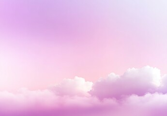 Beautiful pastel pink and purple sky with clouds background for design in a flat style, pastel colors, blurred, dreamy, foggy, gradient, with copy space, suitable for a banner