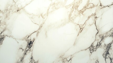 Fototapeta premium Close-up of elegant white marble texture with subtle brown veining and soft lighting.