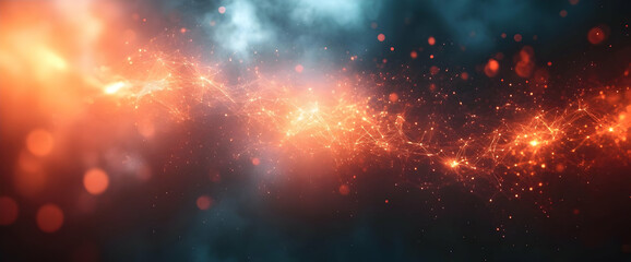 Abstract Orange and Blue Particles Background for Digital Art and Design Projects