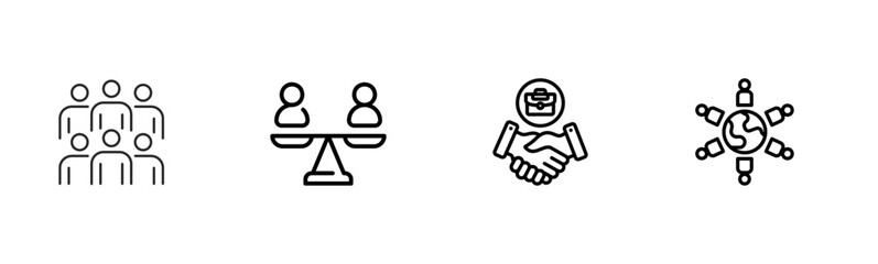 Inclusive Leadership icons Set.