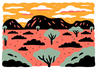 Australia minimalist poster, card, t-shirt, souvenir print design