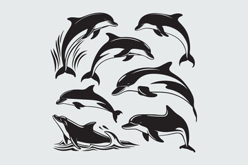 Dolphin Designs Graceful Aquatic Creatures vector