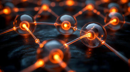 Abstract Glowing Spheres Network Design
