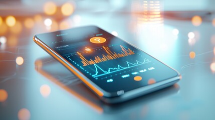 Healthcare Innovation and Medical Technology with Doctor Concept. Modern Smartphone with Data Analysis Display