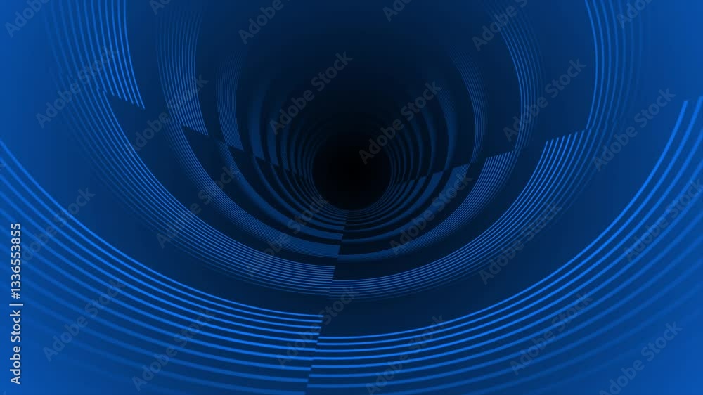 Aufkleber royal blue color rotating multiple parallel lines 3d depth tunnel modern design dark loop able techn