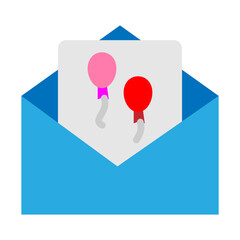 Fototapeta premium Party Invitation Vector Flat Icon Design