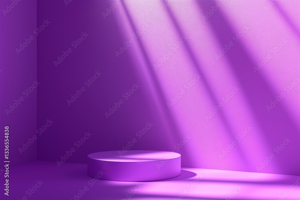 Aufkleber 3d render. abstract modern minimal pastel violet background illuminated with bright light. showcase 