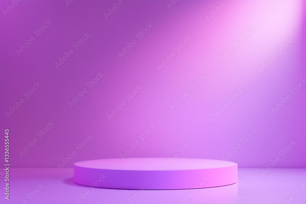 Aufkleber 3d render. abstract modern minimal pastel violet background illuminated with bright light. showcase 