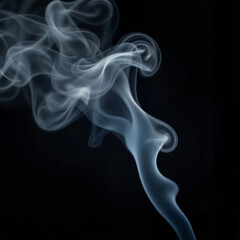Ethereal smoke curling against dark backdrop, mystique and tranquility