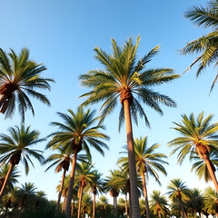 Obraz premium palm trees against blue sky
