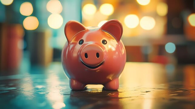 Piggy bank with scattered coins, reflecting financial literacy, economic planning, and responsible money-saving habits, perfect for finance-related content, comic-style artwork