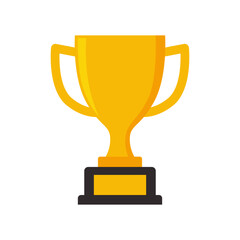 Golden trophy award icon illustration