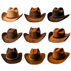 [Transparent Background PNG]Collection of Various Cowboy Hats