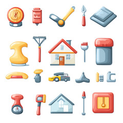 Cartoon House and Tools Illustration for Home and Lifestyle Content