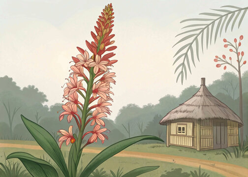 Kapou Flower-Fox Tail Orchid. Kopou Phool is a very important flower for Assamese peoples since this flower is used by bihu dancers.