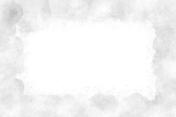 A soft, gray watercolor frame with a subtle mottled texture surrounding a blank white center.