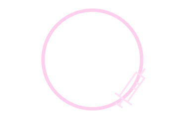 医療・健康をテーマにした体温計のサークルフレーム　ピンク
