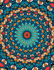 Vibrant Mandala Design with Intricate Geometric Patterns
