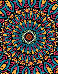 Detailed Circular Mandala with Vibrant colors