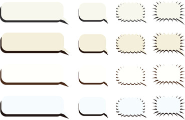 Obraz premium 白と黒のシンプルなモノクロ吹き出しセット