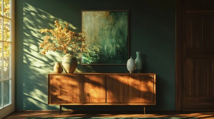 Sunlit, earthy interior with warm tones