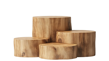 [Transparent Background PNG]Wooden Display Stand Set for Products