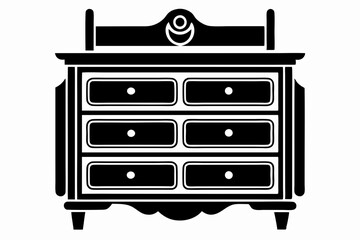 dresser line art silhouette vector illustration