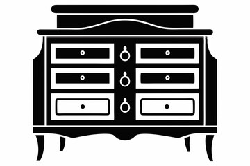 dresser line art silhouette vector illustration