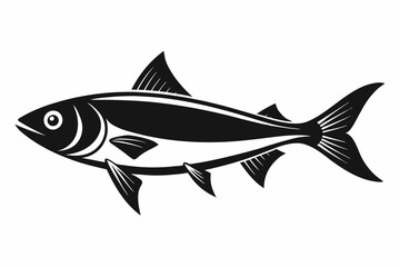 herring fish line art silhouette vector illustration