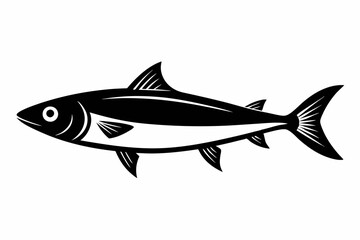 herring fish line art silhouette vector illustration